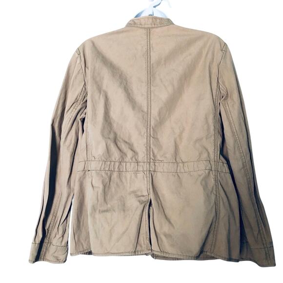 Ann Taylor LOFT Womens Large Petite Lightweight Cinch Waist Utility Jacket Khaki - Picture 2 of 8